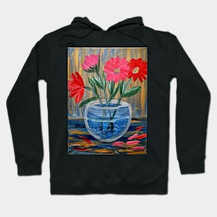 A beautiful bouquet flowers in a glass vase Hoodie